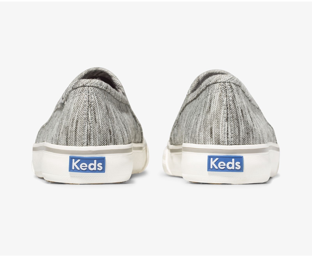 Keds Slip Ons Damen Grau - Double Decker Heathered Stripe Knit - BMJ-731084